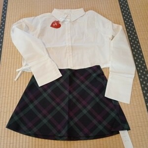 Made of silk 白ブラウス 中学生 高校生 女子 新品 送料無料　フリーサイズ