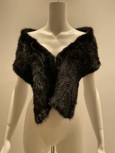  mink bolero off shoru stole muffler black real fur shawl mink fur fur coming-of-age ceremony 