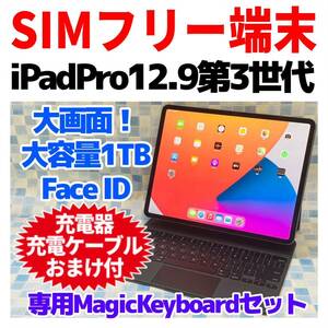 SIMフリー iPad Pro 12.9インチ 第3世代 本体 1TB 497 スペースグレイ Magic Keyboard付