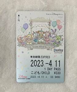 15-17. ディズニー　Disney リゾートライン　フリーきっぷ　ダッフィー フレンズ　フロムオールオブアス