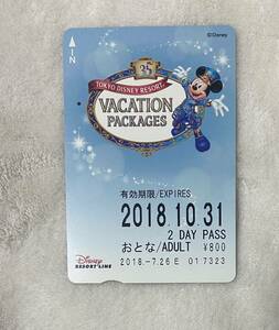15-12. ディズニー　Disney リゾートライン　フリーきっぷ　2DAYPASS バケーションパッケージ　35周年　ミッキー 