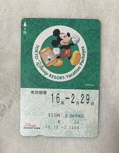 15-8. ディズニー　Disney リゾートライン　フリーきっぷ　　2Day Pass ツーデイパス　ミッキー 