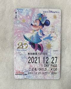 15-14. ディズニー　Disney リゾートライン　フリーきっぷ　ディズニーシー　20周年　ミニー