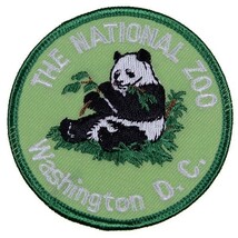 PI120 THE NATIONAL ZOO Washington D.C. パンダ 動物 刺繍 丸形 ワッペン パッチ ロゴ エンブレム アメリカ 米国 USA 輸入雑貨_画像1