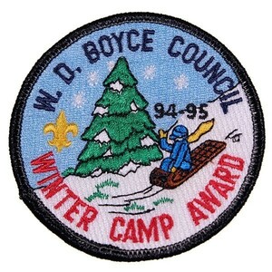 ZG18 W.D. BOYCE COUNCIL WINTER CAMP AWARD ボーイスカウト BSA 丸形 ワッペン パッチ ロゴ エンブレム アメリカ 米国 USA 輸入雑貨