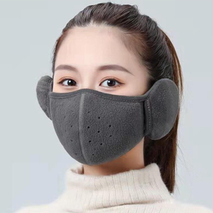  earmuffs ear present . attaching year warmer protection against cold mask fleece warm GRAY