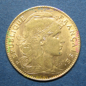 フランス　マリアンヌ / ルースター　10フラン金貨　1911