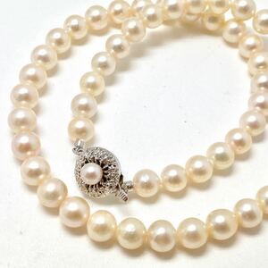 ［アコヤ本真珠ネックレス］J 重量約39.1g 約7.5-8mm珠 パール pearl necklace jewelry accessory silver シルバー EB0/E