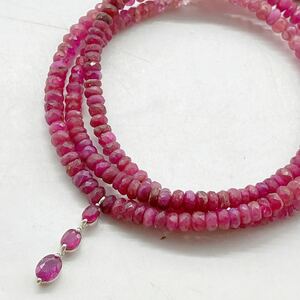 K14WG!!［天然ルビーネックレス ］J 約9.5g 43cm 14金 コーラル coral サンゴ さんごnecklace ジュエリー jewelry DD0/DH0