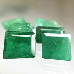 8.6-10.6mm!!［天然エメラルド6点おまとめ］ J 20ct 裸石 宝石 emerald ベリル jewelry ジュエリー beryl DD5 ①