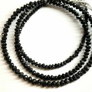 K18WG!!［天然ブラックダイアモンドネックレス 20.00ct］J 重量約4.8g 38.8cm 18金 black diamond necklace ジュエリー jewelry EA0