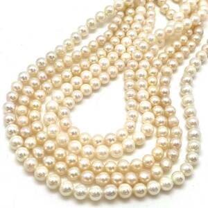 ［アコヤ本真珠ネックレス5点おまとめ］F 約147.3g 真珠 ケシ パール バロック pearl necklace accessory jewelry ジュエリー EA3/EB8