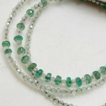 ［天然エメラルドネックレス］J 重量約4.5g emerald berly ベリル accessory necklace jewelry DA0_画像2