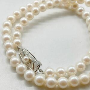 ［アコヤ本真珠ネックレス］J 重量約22.7g 約2-2.5mm珠 パール pearl necklace jewelry accessory silver シルバー DH0/EB5