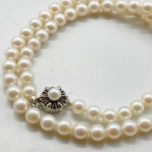 ［アコヤ本真珠ネックレス］J 重量約24.7g 約6-6.5mm珠 パール pearl necklace jewelry accessory silver シルバー EA0/EB0