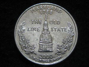 2000年　メリーランド　州記念硬貨　クオーターダラー　25セント　50州コイン　アメリカ合衆国　米国　USA　海外