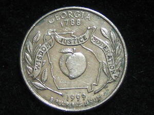 1999年　ジョージア　州記念硬貨　クオーターダラー　25セント　50州コイン　アメリカ合衆国　米国　USA　海外