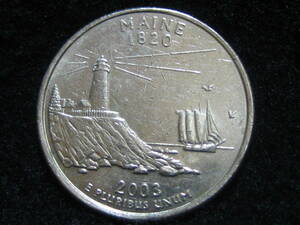 2003年　メイン　州記念硬貨　25セント　クオーターダラー　50州コイン　アメリカ合衆国　米国　USA　海外