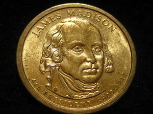 アメリカ合衆国　2007年　4代目　大統領　ジェームズ・マディソン　1ドル　記念硬貨　自由の女神　ゴールド　コイン　米国