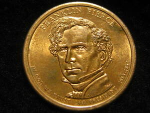 アメリカ合衆国　2010年　14代目　大統領　フランクリン・ピアース　1ドル　記念硬貨　自由の女神 ゴールド コイン　米国