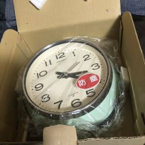 未使用　新品　SEIKO 防塵 クオーツ掛時計 KS451C 掛け時計 レトロ バス時計 船舶時計