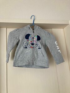 gap 95センチ　女の子　ガールズ　ミニー　ミニーマウス　パーカー スウェット 裏起毛 ジップパーカー Disney