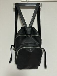 GUIDI / DBP05 Small 2 Zip Backpack CV39T (OFF BLACK)