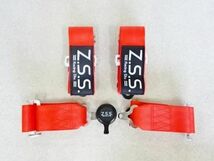 ☆Z.S.S. Racing Harness 4点式 3インチ 汎用 シートベルト レーシングハーネス レッド 赤 カムロック式 シルビア 180SX S13 S14 S15 ZSS_画像2