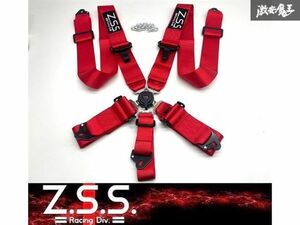 ☆Z.S.S. Racing Harness 5点式 3インチ シートベルト レーシングハーネス 赤 レッド カムロック 汎用 新品! 即納! 在庫有り! ZSS