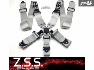 ☆Z.S.S. レーシングハーネス Racing Harness 5点式 3インチ 汎用 シートベルト シルバー 銀 カムロック スカイライン R35 R34 R33 ZSS