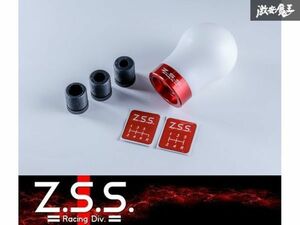 ☆Z.S.S. スポーツ シフトノブ ジュラコン製 5MT 6MT シフトパターンエンブレム付 M8 M10 M12 変換アタッチメント付 赤 シルビア ZSS