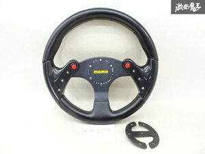 【良品!!】 MOMO モモ SPIDER スパイダー F1 ステアリング ハンドル ホイール 黒系 レザー カーボン調 KBA-70244 直径 約31.5cm 内装 棚3-2