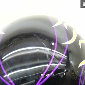 YAMAHA ヤマハ バイク ヘルメット ジェットヘルメット TD-３Lサイズ 59cm-60cm 黒系×シルバー系×オレンジ系×黄色 割れ無し 即納 棚25-2の画像6
