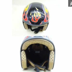 YAMAHA ヤマハ バイク ヘルメット ジェットヘルメット TD-３Lサイズ 59cm-60cm 黒系×シルバー系×オレンジ系×黄色 割れ無し 即納 棚25-2の画像2