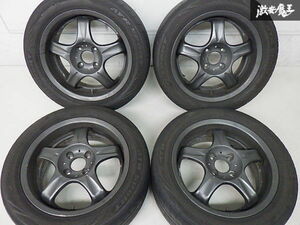 ●RAYS レイズ AV-REV 15インチ 6.5J +43 PCD100 4穴 深リム 自家塗ガンM系 4本 + タイヤ 195/55R ロードスター bB マーチ キューブ 棚U-1