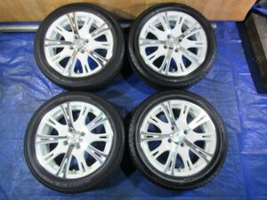 新春 売切！5555円～！ANHELO 15-5J 4H/100 ET45 + 165/55R15 中古4本セット！スペーシア ワゴンR ウエイク Nボックス ムーヴ T007876