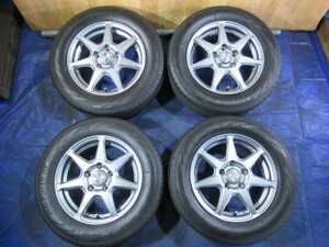 激安即決！KYOHO Devotion 15-6J 5H/114.3 ET53 + YOKOHAMA 195/65R15 2023年製！中古4本！ ノア ヴォクシー ステップワゴン等 T007936