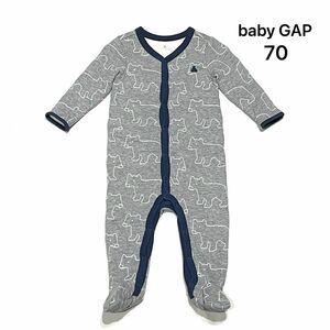 baby GAP／くま柄／足付きロンパース／70