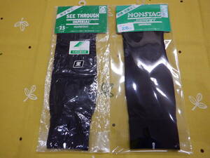 ★NONSTAC ノンスタック シースルーソックス 2足 25㎝＆26㎝ 黒色 ハイゲージ靴下 ナイロン100% 抗菌防臭加工