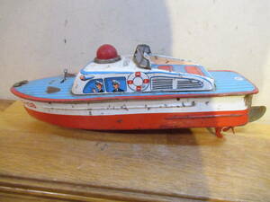  Showa Retro tin plate. toy tin plate made boat Masudaya made TM Mark [harbor patrol]