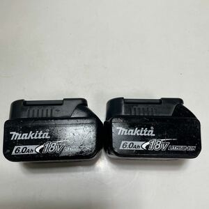 2個　マキタ　Makita 純正　Li-ion バッテリー　BL1860B 6.0Ah 18V 雪マーク マキタバッテリー　マキタインパクトドライバー　動作品　美品