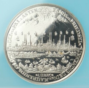 【アート】ドイツ 1976 リューベック 10ダカット・ポルトガレッサー 都市景観シルバーメダル NGC PF66UC リストライク カードOK 銀貨 