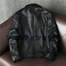 超人気★上品　 レザージャケット 本革 牛革　M65 高級　バイク　ライダースジャケット 　革ジャン Ｓ～5XL　秋冬　黒_画像3