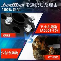 JiiinMiiin ハブ付 ワイドトレッドスペーサー 15mm PCD100 4H 内径54.1mm M12×P1.5 鍛造 マ_画像3