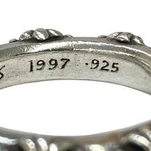 ★正規品★ CHROME HEARTS クロムハーツ シルバー 925 CROSS BAND RING SBT スクロール CH プラス クロス バンド リング 指輪 20号_画像8