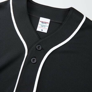 ベースボールシャツ XL ブラック ブラック 野球 ユニフォーム 無地 半袖シャツ ドライ素材 吸水 速乾 シンプル 定番 ドライ A2031 LL 2L 黒の画像8