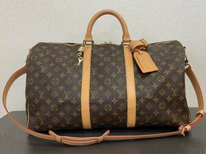 LOUIS VUITTON ルイヴィトン LV キーポル・バンドリエール50 モノグラム ボストンバッグ 旅行鞄 ショルダーバッグ ブラウン SP0999