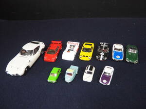 ミニカー 11台 セット LAMBORGHINI COUNTACH/FORD GT MKII/TOYOTA 7/Toyota 2000GT/JAGUAR 'E' TYPE/SUBARU 360/DAIHATSU MIDGET/他 色々