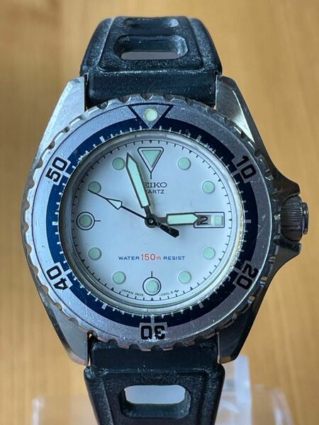 SEIKO セイコー ダイバー QZ【2625-0170】デイト 文字盤:ホワイト【動作状況:良好】レディースモデル