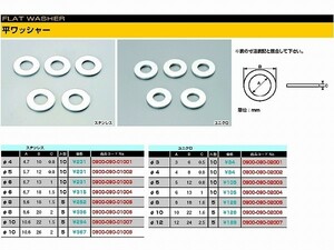 キタコ 0900-090-02003 平ワッシャー （ユニクロメッキ) 5X12X0.8 10個